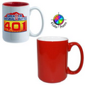 15 Oz. Vitrified El Grande Mug - 4 Color Process (Red/White Interior)